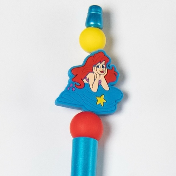 Disney Princess Little Mermaid Ariel Custom Made Silicone Beaded Pen - Picture 2 of 2